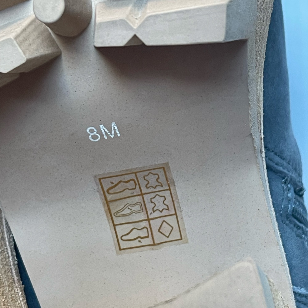 Free People Peston Chelsea Boot Suede Platform Zip Block Heel Gray Size 8 NEW - Picture 14 of 15